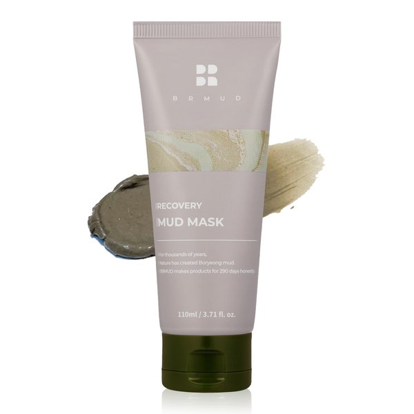 BRMUD Recovery Mud Clay Face Mask | Hydrating & Moisturizing Deep Pore Cleanser Korean Face Mask w/ 91.8% Nature-Derived Ingredients | Gentle K Beauty Oil Control Wash Off Mud Face Mask (3.72 fl oz)