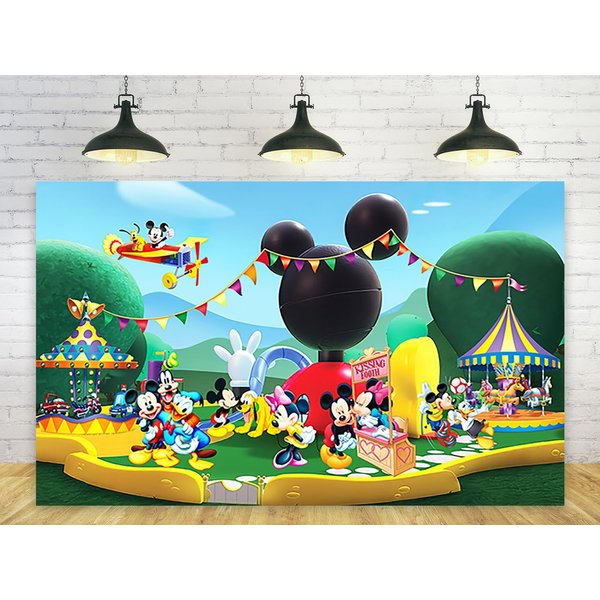 Clubhouse Birthday Backdrop for Party Decorations Background for Party Cake Table Decorations Clubhouse Theme Banner 5x3ft