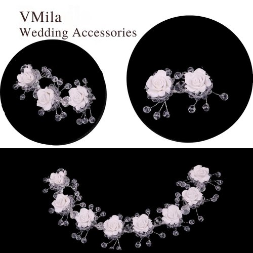 VMila Flower Crown - Elegant Wedding Hair Accessories, Beautiful Flower Girl Headpiece, Perfect for Bridesmaids and Flower Girls, Suitable for All Hair Types (Purple)