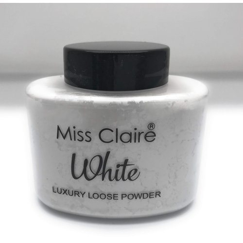 Miss Claire Luxury Loose Powder White, White, 38 Grams, White Glitter, 38 g