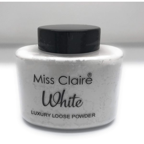 Miss Claire Luxury Loose Powder White, White, 38 Grams, White Glitter, 38 g