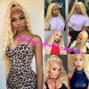 613 Blonde Lace Front Wig Human Hair 24Inch T Part Wig 10A Deep Wave Human Hair Wigs for Women 24Inch Brizilian Virgin Hair Blonde Lace Frontal Wigs Pre Plucked Glueless 180% Density