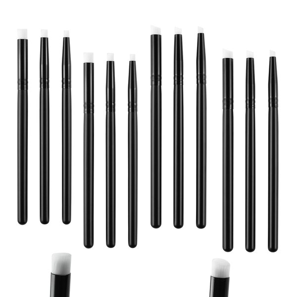 12Pcs Detailed Ink Blending Brushes for Card Making, Ink Blending Brushes Background Blender Paintbrush Art Blending Tool for Card Making Small Detailed Paint Brushes 2 KindsBrush Heads Angled/Flat