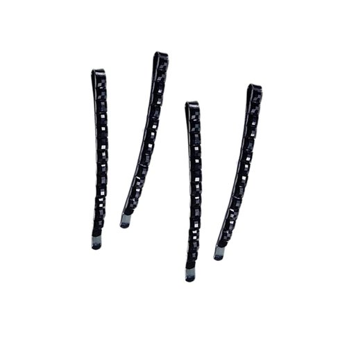4Pcs Black Rhinestone Barrettes, Shiny Hair Pin, Crystal Diamond Bobby Pin, Hairpin, Sparkly Hair Decoration for Women Clip Bangs Metal Hair Clip Hair Pins Clips and Barrettes Hair Accessories