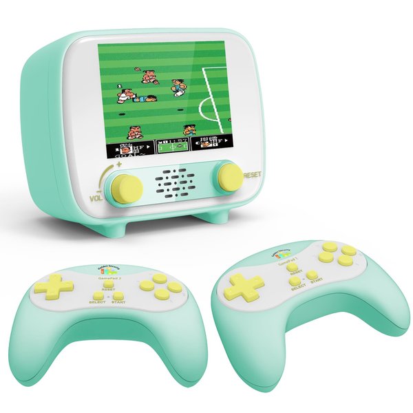 Handheld Game Console, Mini Retro Game Console with 300 Classic Games, 2.8 Inch Screen 1000mAh Rechargeable Battery, Portable Game Console Support TV Connection & Two Players, Gift for Kids Adults