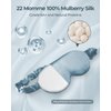 SGMSILK Mulberry Silk Sleep Mask, 3D Contoured Cup Eye Mask for Sleeping, Super Soft Breathable Silk Eye Covers for Sleeping, Blackout Eye Mask for Sleeping, Travel Silk Eye Mask Light Blue