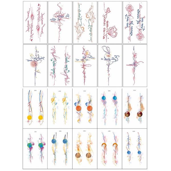 Ouliget Planet Universe Temporary Tattoos Stickers,Latin Blessing Arm Chest Shoulder Tattoos for Girl Lady Women,Waterproof Butterfly Rose Outer Space Tattoo Sticker,20 Sheets