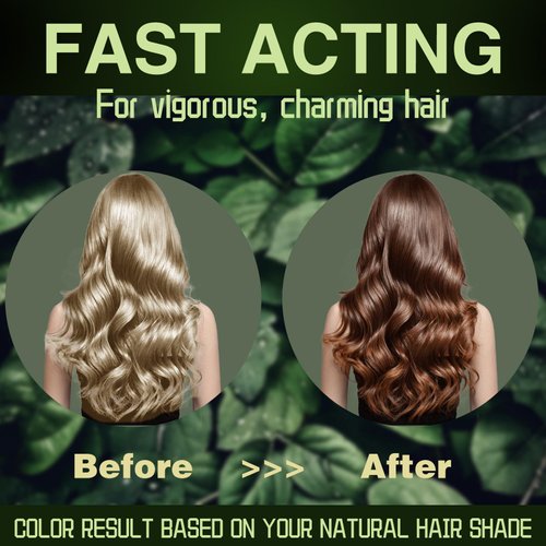 TYAYW Hair Dye Shampoo 3 in 1, Instantly Dyes Gray Hair, Tea Tree Formula for Men & Women, Natural Long-lasting Color, Quick & Easy to Use 16.9 Fl Oz (Light Brown)