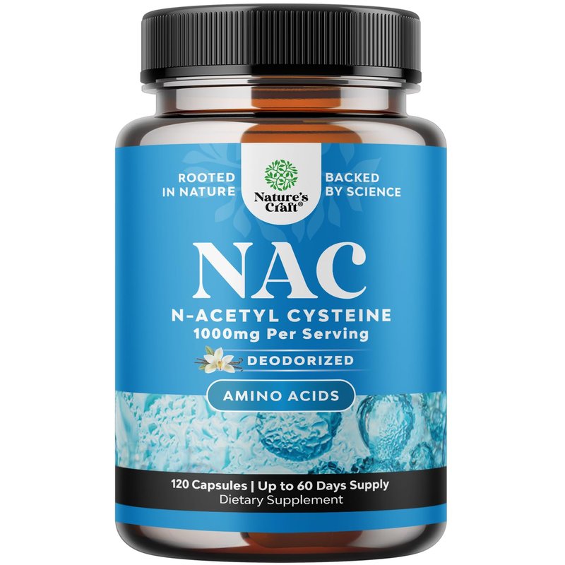 NAC Supplement N-Acetyl Cysteine 1000mg - Vegan High Absorption Non ...