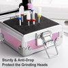 Noverlife Nail Drill Grinding Bit Holder Box, Pink 25 Holes Nail Art Polishing Grinding Drill Bit Holder, Nail Drill Bit Holder Box Organizer Container Professional Manicure Tools for Nail Art