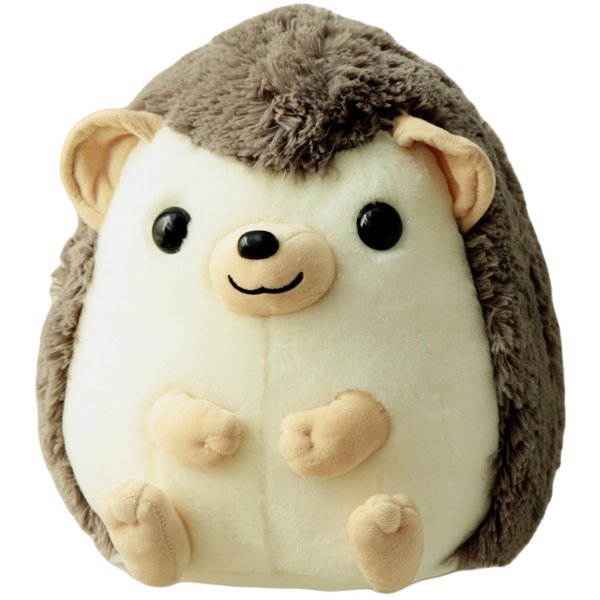 Ryttir 13.8 Inch Chubby Gray Big Hedgehog Stuffed Animal Plush, Adventure Stuffed Hedgehog Toy, Brave Boy's and Girl's Room Hedgehog Plush Decor, Funny Hedgehog Gifts for Kids and Women Christmas