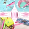 6 Pcs Lash Tweezers Eyelash Extension Tweezers, Stainless Steel Straight Tip Tweezers Curved Tip Tweezers Individual Volume Eyelash Tweezers Isolation Tweezers False Lash Application Tools (Pink)
