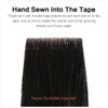 SUYYA Invisible Tape in Hair Extensions Human Hair Seamless Injected Hand-Tied Pro Virgin Human Hair Tape Ins Balayage Natural Black to Chestnut Brown 20PCS 40G/Pack Straight(14 inch #P1B/6/T1B)