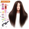 NAYOO Mannequin Head with Hair and Stand, 60% Real Hair Mannequins to Practice on, Doll Head for Hair Styling, Real Hair Mannequin Heads for Makeup Practice, Mannequin Head for Kids as Christmas Gift