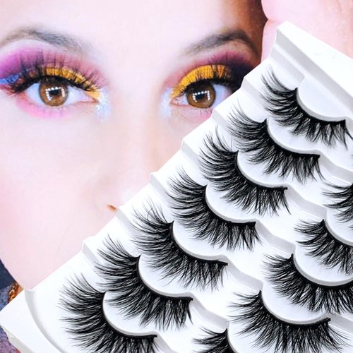 Lifernilash False Eyelashes Soft Wispy Cat Eye Lashes Faux Mink Lashes Handmade Eye lashes 7Pairs Pack