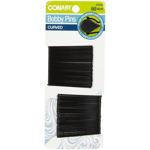 Conair Bobby Pins Curved Black - 60 CT