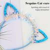 WHAVEL Cat Ears Headband 8 PCS Cat Ears Shiny Sequin Cat Ears Cute Cat Headband