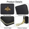 imeetu RFID Credit Card Holder, Small Leather Zipper Card Case Wallet for Women(Black)