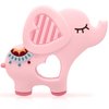 Soft Pink Elephant Teether Toy for Babies 0-6/6-12 Months Silicone Chew Teething Toy