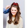 Mouse Ear Hair Scrunchies for Women, Sequins Hair Bow Scrunchies for Girls Velvet Mouse Ears Hair Ties for Ponytail Party Favors Cosplay Costume Cute Hair Accessories, Red Black