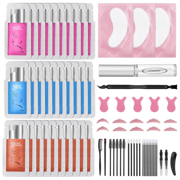 Lomansa Brow Lamination Kit, Lash Lift Kit, Instant Lifting Perming Curling for Fuller Thicker Eyebrows Eyelashes with Full Tools
