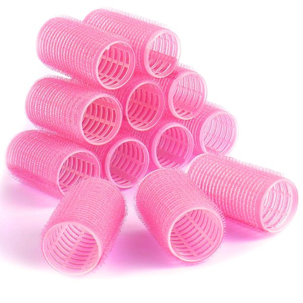 Hair Roller Set 12pcs, Hair Curlers Rollers Self Grip Hair Roller with Clips, Hair Rollers Salon Hair Dressing DIY Curly Hairstyle, Small, random color