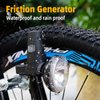 Bike Front Light, Fully Dynamo Bike Light Set, Motorized Friction Generator, 200 Lumens, Waterproof, Easy to Install, Never Need Battery Bike Light (Black)
