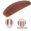 Natural Wood Hair Brush with Wooden Bristles Massage Scalp Comb and Peach Wood Beard Comb for Men and Women 3 pcs
