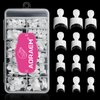 AORAEM White French Nail Tips 120 PCS Short French Style Acrylic Nail Tip 12 Sizes False Nail Clear and White Press on Nails for Women