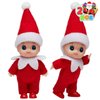 JOYIN 2 Pcs Christmas Elf Plush Doll Tiny Soft Plush Toy Doll for Christmas Decor, Xmas Gift, Xmas Clothing for Elf Doll