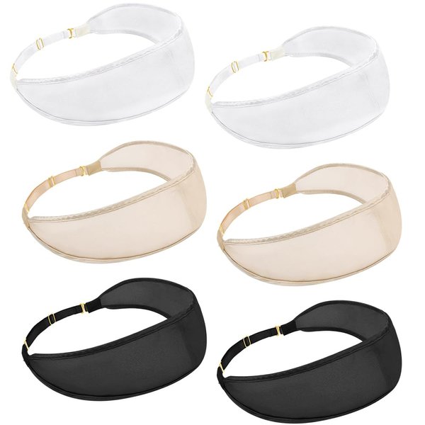 Ahoney Workout Headbands for Women Girls, 6Pcs Adjustable Sports Head Band Non Slip Silky Mesh Elastic Hairbands for Women's Hair Cooling Headbands for Hot Weather Summer Beach (White/Brown/Black)