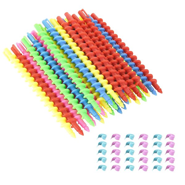 Beautyflier Styling Plastic Spiral Hair Perm Rod Random Colors (Medium (30 PCS))
