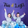 MonMon & Craft Two Legit Birthday Banner / Children Boys Girls Happy 2nd Birthday Party Decor / Two Years Old Birthday Party Decorations Black Glitter