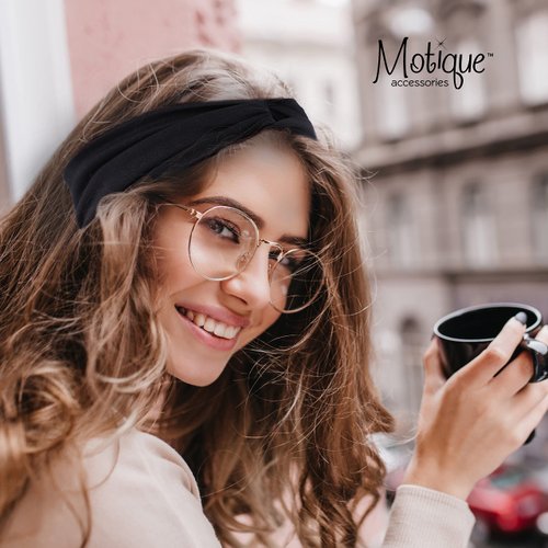 Motique Accessories Black Solid Twist Turband Headwrap Hair Band for Women
