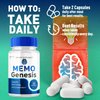 (5 Pack) Memo Genesis Capsules, Official Memogenesis Brain Health Support Pills with All Natural Ingredients, Advanced Brain Energy Supplement with Max Strength Vitamins for Women & Men (300 Capsules)
