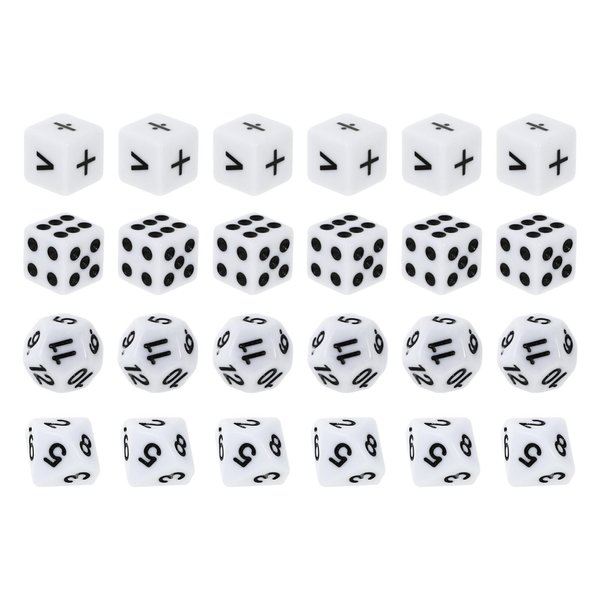 NUOBESTY Teaching Dice Set, Math Dice Games for Kids 8-12, Include Math Operation Dice, Number Dice and Dot Dice for Math Teaching Classroom Supplies 24Pcs