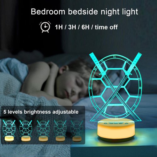 MTDYHY Magical Night Light for Game Players Creative Desk Decor Lamp, Children's Room Mood Light, Remote Control & Buttons,14 Colors RGB and Warm White LED Light, Gift for Boys Anime Enthusiast