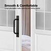 Ravinte Barn Door Handles 2 Pack Sliding Door Handle 5" Hole Center Barn Door Handles Black Cabinet Handles Door Pull Handle Zinc Alloy Door Pulls with Plate for Sliding Closet Door Handle