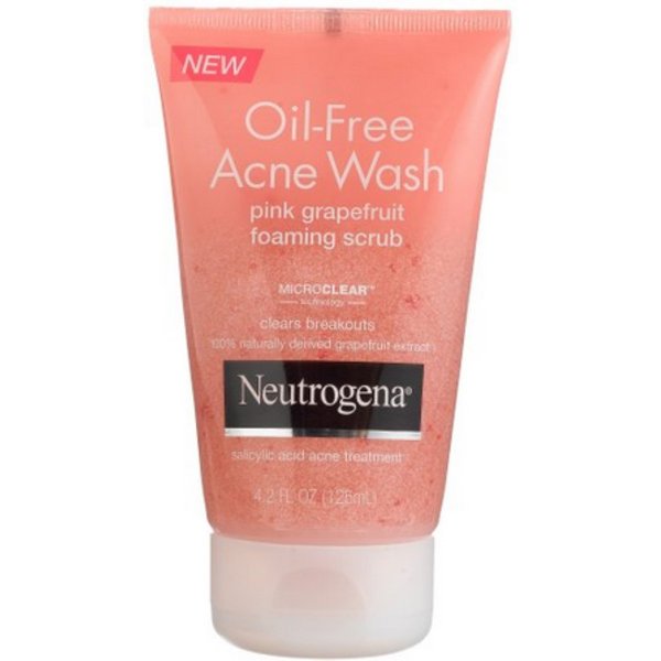 Neutrogena Oil-Free Acne Wash Foaming Scrub, Pink Grapefruit 4.2 oz (7 Pack)