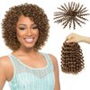 QUEENTAS 6Packs Jamaican Bounce Crochet Hair Extensions 8 inch Ringlet Wand Curl Gogo Crochet Hair Curly Crochet Braids Water Wave Crochet Braiding Hair 72 Roots (8inch,#27)