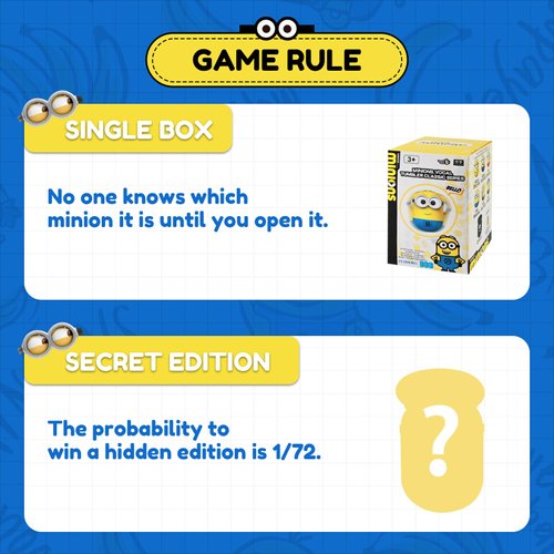 Minions Blind Box Figures Toys, Musical Wobbler Toys, Cute Tumbler Wobbler Toys to All Ages, Action Figures Tumbler Toys for Kids Boys and Girls Birthday Holidays, 1 Pack