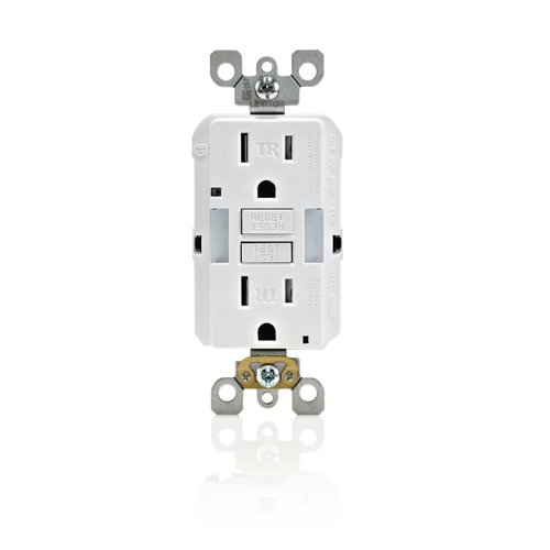 Leviton GFCI Outlet with Guidelight, 15 Amp, Self Test, Tamper-Resistant with LED Indicator Light, Replaces Plugged in Night Light, GFNL1-W, White