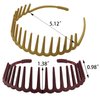 LAPOHI 6 PCS Zig Zag Headbands for Women and Girls Shark Teeth Plastic Hair Band 90s Non Slip Comb Spike Clear Headband