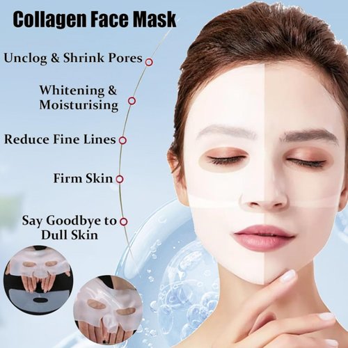 AQILUN Deep Collagen Anti Wrinkle Lifting Mask, Coco Beauty Bio Collagen Mask, Deep Hydrating Firming Overnight Hydrogel Mask, Pore Minimizing, Elasticity Improvement(5PCS)