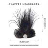 GORTIN 1920s Flapper Feather Hair Clip Great Gatsby Feather Headband Black Peacock Feather Headpiece Rhiestone Head Band Art Deco Headwear Party Prom Flapper Hair Accessories For Women and Girls