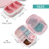2 Pack Pill Case Organizer,Travel Pill Box with Label, Daily Medicine Organizer Case, Waterproof Pocket Container Case, Portable Pink Supplement Case Medicine Container Compact for for Vitamin
