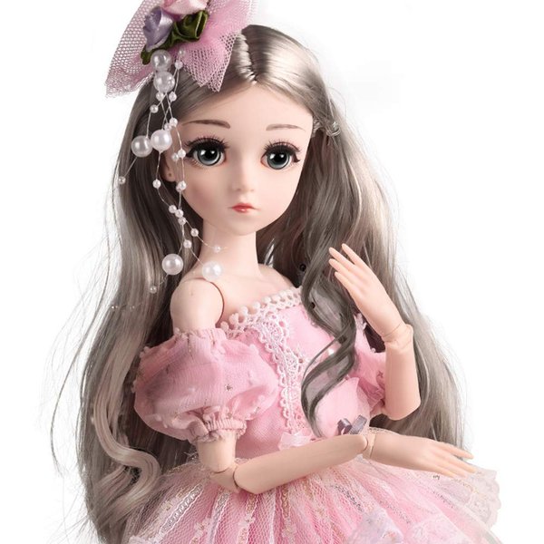 UCanaan BJD Dolls 1/4 SD Smart Doll 18 Inch 18 Ball Jointed Doll DIY Toys with Full Set Clothes Shoes Wig Makeup, Best Gitfs for Girls Christmas Birthday