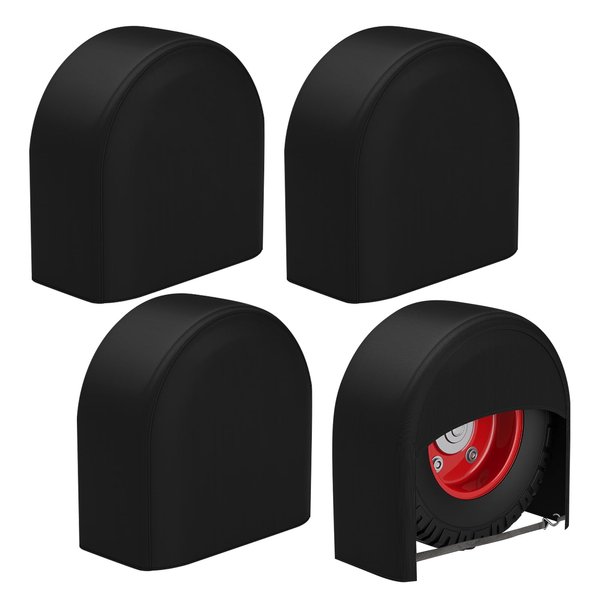 K-Musculo RV Tire Covers 4-Pack, Waterproof Wheel Covers for RV Wheel Travel Trailer Camper Truck SUV, Fit 24-26Inch Tire Diameter (Black)