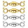 Qulltk Double Magnetic Necklace Clasps and Closures 14K Gold and Silver Bracelet Extender Jewelry Clasps Converters for DIY Jewelry Making