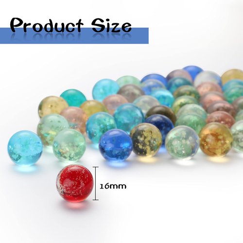 20 Pieces Marbles Glowing in The Dark Handmade Glass Marbles Decorative Luminous Muti-Colors Doted Style Glass Marbles, Sports Toys for Teenagers and Adults (16 mm)